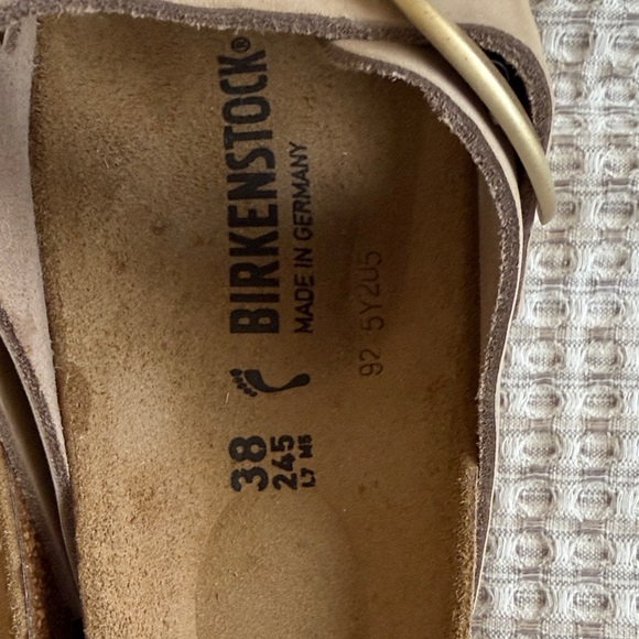 Birkenstock Beige Sandals with Brass Buckles - Picture 3 of 7